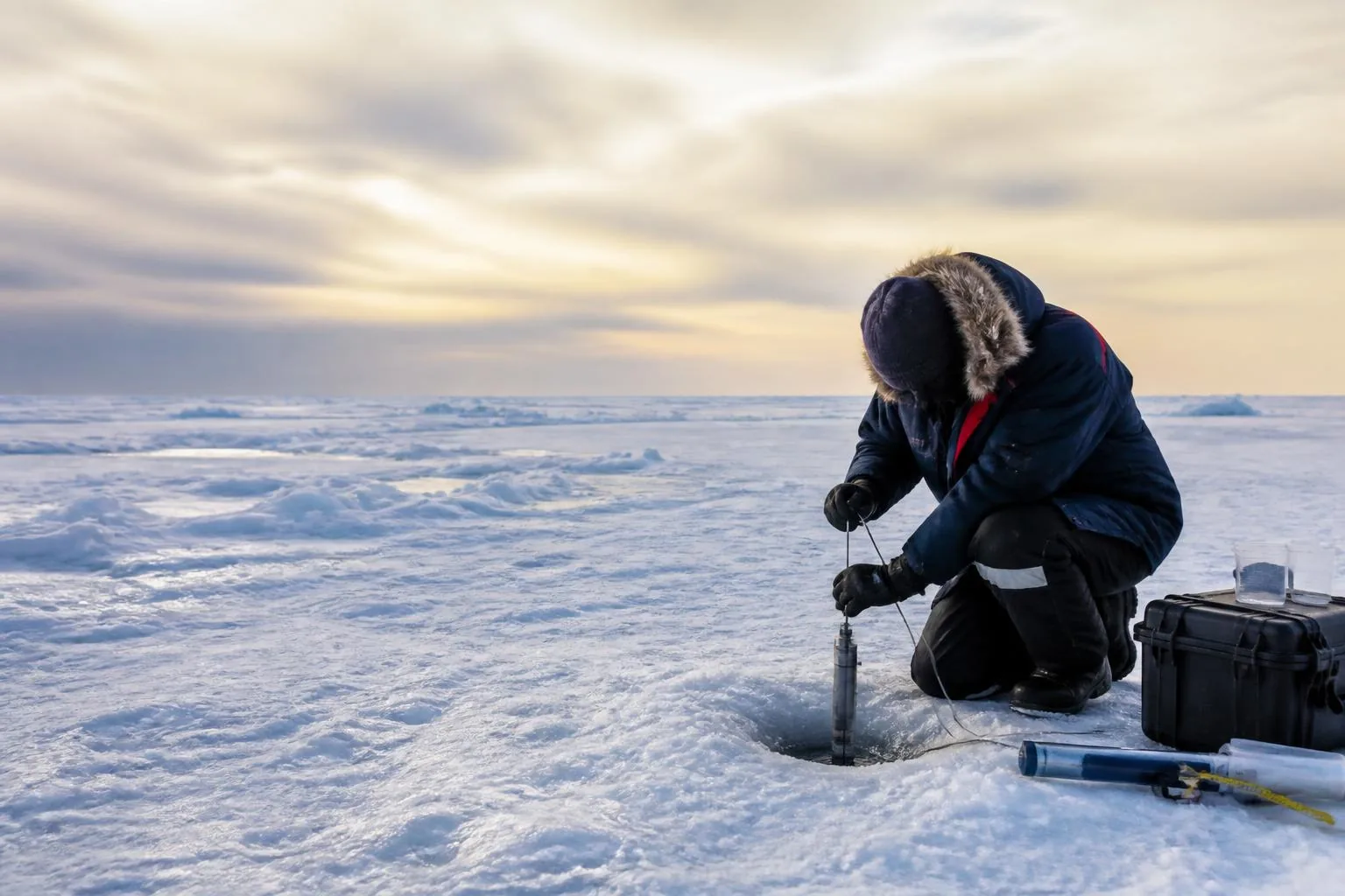An educator recording field observations outdoors